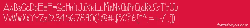 Kbbrainyskeleton Font – Pink Fonts on Red Background