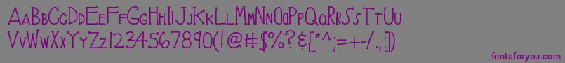 Kbbrainyskeleton Font – Purple Fonts on Gray Background
