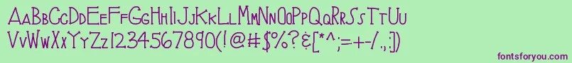 Kbbrainyskeleton Font – Purple Fonts on Green Background