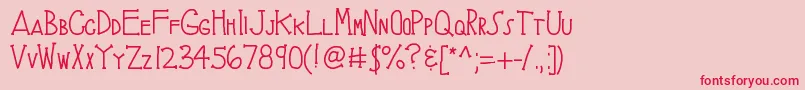 Kbbrainyskeleton Font – Red Fonts on Pink Background