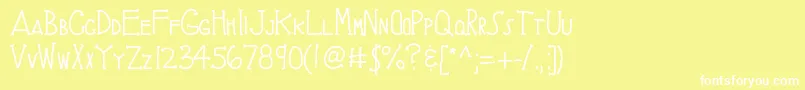 Kbbrainyskeleton Font – White Fonts on Yellow Background