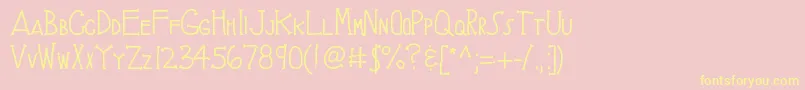 Kbbrainyskeleton Font – Yellow Fonts on Pink Background