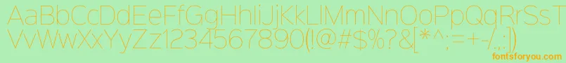 Sinkinsans100thin Font – Orange Fonts on Green Background