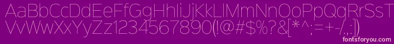 Sinkinsans100thin Font – Pink Fonts on Purple Background