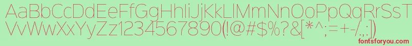 Sinkinsans100thin Font – Red Fonts on Green Background