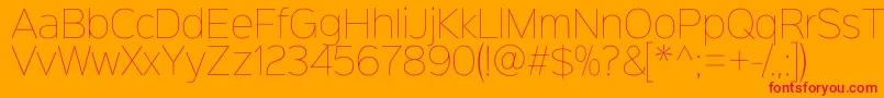 Sinkinsans100thin Font – Red Fonts on Orange Background