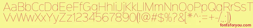 Sinkinsans100thin Font – Red Fonts on Yellow Background