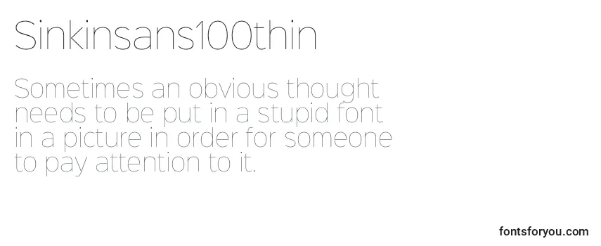 Sinkinsans100thin Font