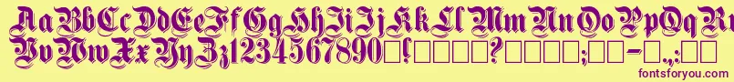 Shadowed Font – Purple Fonts on Yellow Background