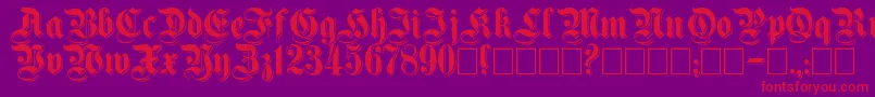 Shadowed Font – Red Fonts on Purple Background