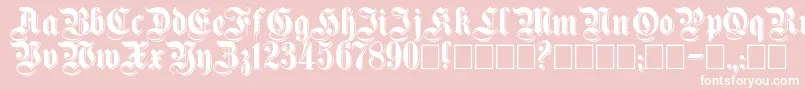 Shadowed-Schriftart – Weiße Schriften auf rosa Hintergrund