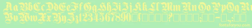 Shadowed Font – Yellow Fonts on Green Background