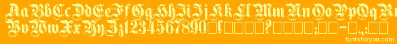 Shadowed Font – Yellow Fonts on Orange Background