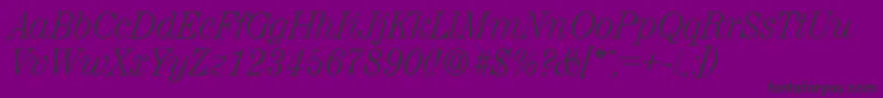 ValenciaXlightita Font – Black Fonts on Purple Background