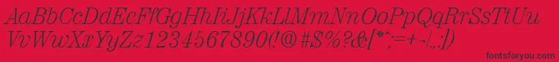 ValenciaXlightita Font – Black Fonts on Red Background