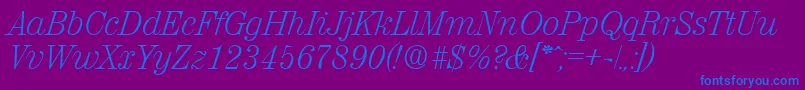 ValenciaXlightita Font – Blue Fonts on Purple Background