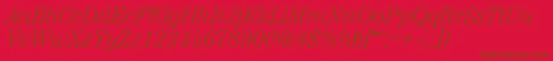 ValenciaXlightita Font – Brown Fonts on Red Background