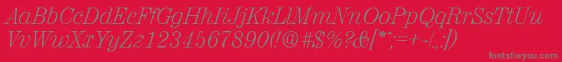 ValenciaXlightita Font – Gray Fonts on Red Background