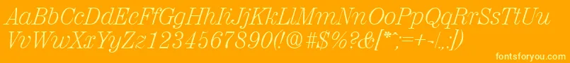 ValenciaXlightita Font – Yellow Fonts on Orange Background