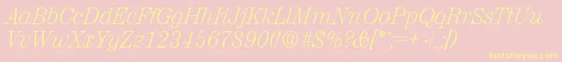 ValenciaXlightita Font – Yellow Fonts on Pink Background