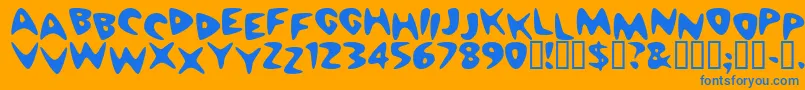 CheappizzaHeavy Font – Blue Fonts on Orange Background