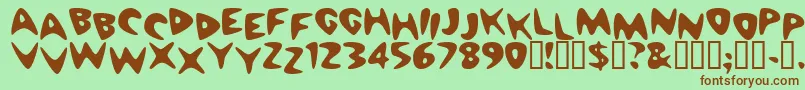 CheappizzaHeavy Font – Brown Fonts on Green Background