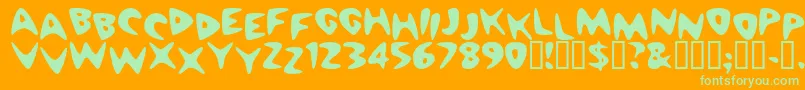Police CheappizzaHeavy – polices vertes sur fond orange