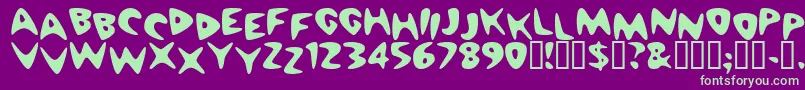 CheappizzaHeavy Font – Green Fonts on Purple Background