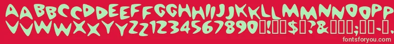 CheappizzaHeavy Font – Green Fonts on Red Background