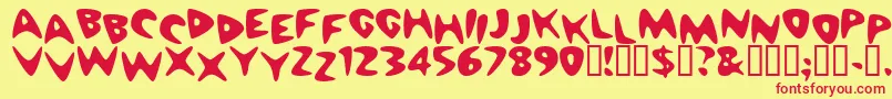 CheappizzaHeavy Font – Red Fonts on Yellow Background