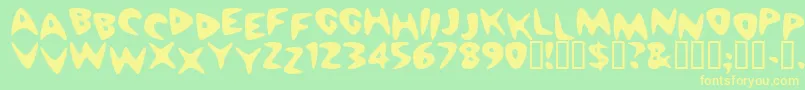 CheappizzaHeavy Font – Yellow Fonts on Green Background