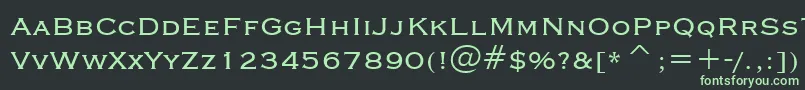 フォントCopperplateGothicBt – 黒い背景に緑の文字
