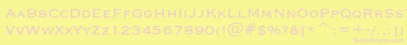 フォントCopperplateGothicBt – ピンクのフォント、黄色の背景