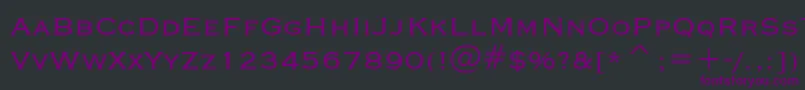 Fonte CopperplateGothicBt – fontes roxas em um fundo preto