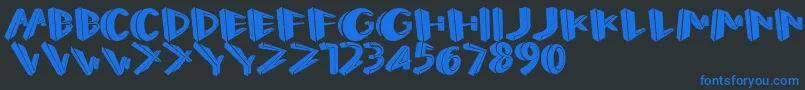Perspect Font – Blue Fonts on Black Background