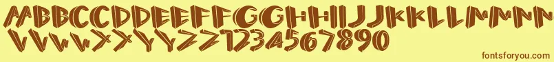 Perspect Font – Brown Fonts on Yellow Background