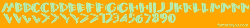 Perspect Font – Green Fonts on Orange Background