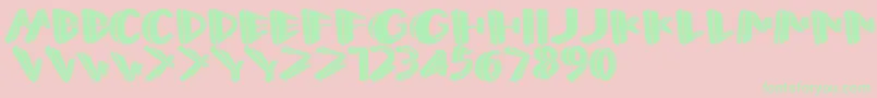 Perspect Font – Green Fonts on Pink Background