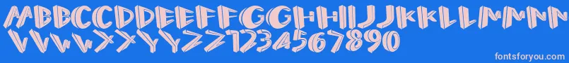 Perspect Font – Pink Fonts on Blue Background