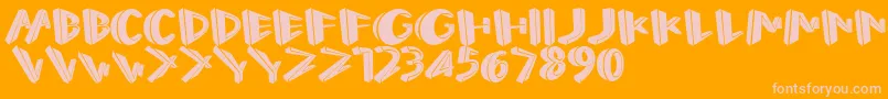 Perspect Font – Pink Fonts on Orange Background