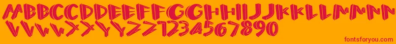 Perspect Font – Red Fonts on Orange Background