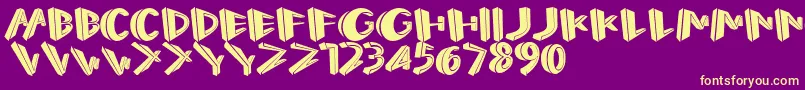 Perspect Font – Yellow Fonts on Purple Background