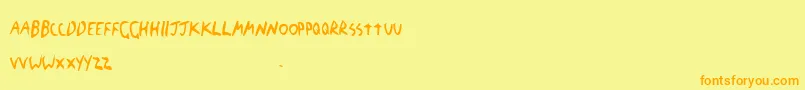 Thebf Font – Orange Fonts on Yellow Background