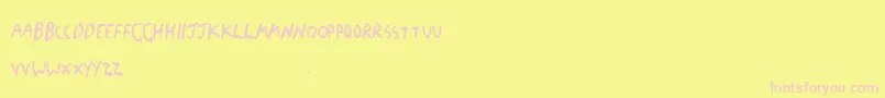 Thebf Font – Pink Fonts on Yellow Background