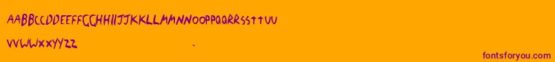 Thebf-Schriftart – Violette Schriften auf orangefarbenem Hintergrund
