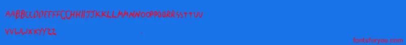 Thebf Font – Red Fonts on Blue Background