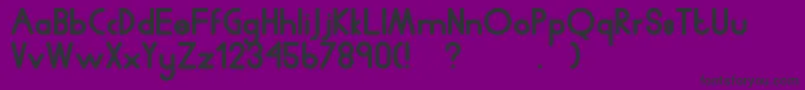 Humanp.JChubby Font – Black Fonts on Purple Background