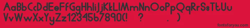Humanp.JChubby Font – Black Fonts on Red Background