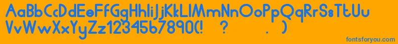 Шрифт Humanp.JChubby – синие шрифты на оранжевом фоне