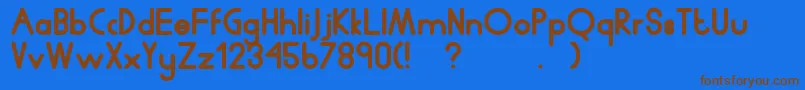Police Humanp.JChubby – polices brunes sur fond bleu